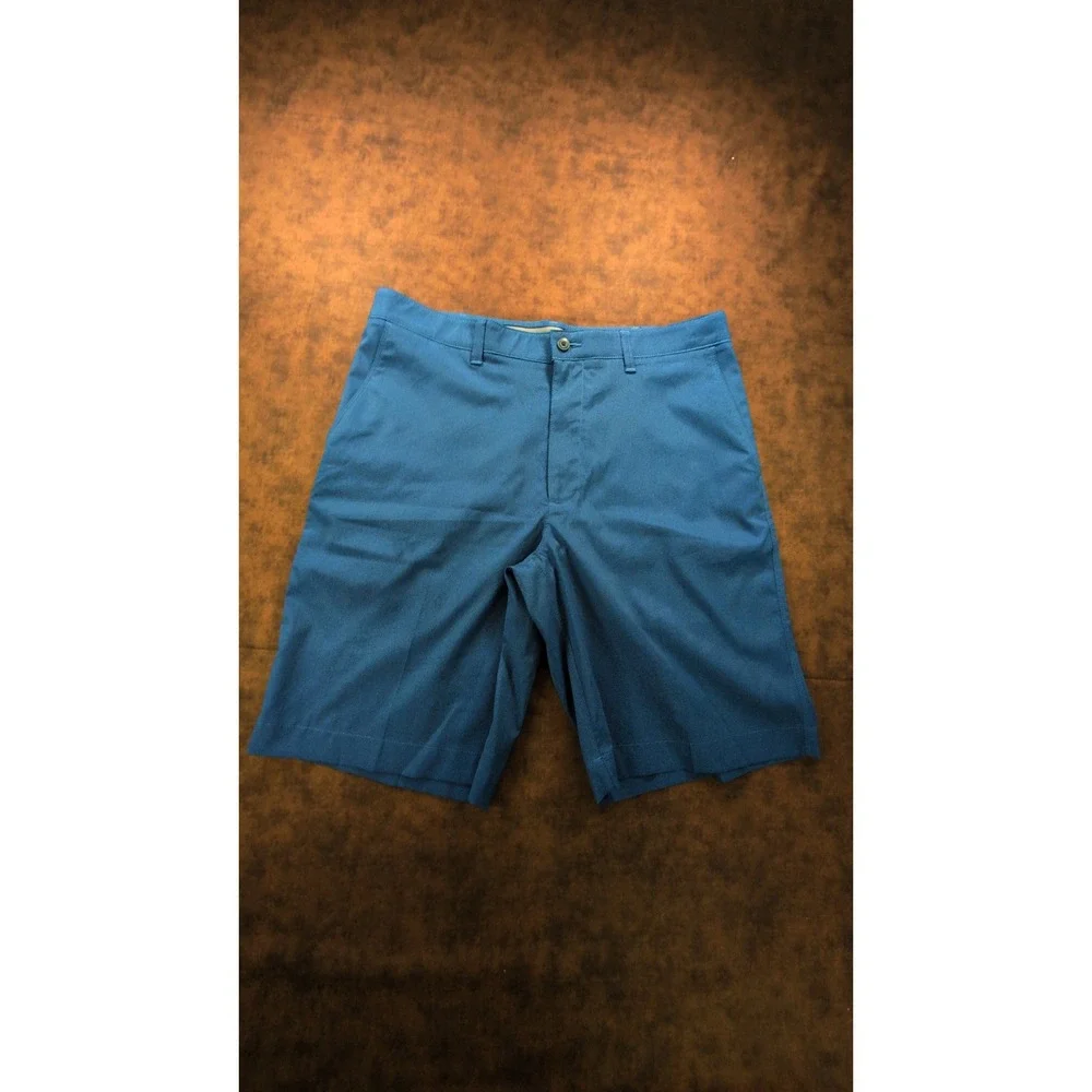 PGA Tour Mens 34 Herringbone Flex Waist Performance Golf Shorts‎ Blue SA3789